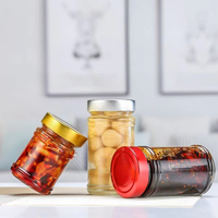 Bocal en verre unique pour cornichons Pâte de bœuf Ketchup Sauce chili Beurre d'arachide Miel Bocaux en verre Emballage alimentaire en verre