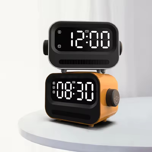 Mini Multi-function Speaker Innovative Robot Speaker Creative Digital Display Alarm Clock Phone Wireless Charge Speakers