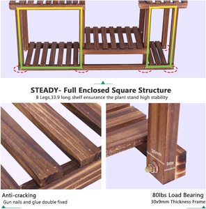 Soporte para plantas <span class=keywords><strong>de</strong></span> <span class=keywords><strong>madera</strong></span> <span class=keywords><strong>de</strong></span> <span class=keywords><strong>pino</strong></span>, estante <span class=keywords><strong>de</strong></span> múltiples capas para interior y exterior, soporte para plantas <span class=keywords><strong>de</strong></span> alto y bajo, para salones <span class=keywords><strong>de</strong></span> jardín - Product Image 6