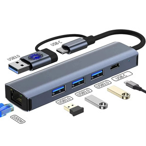 Eonline 3D <span class=keywords><strong>New</strong></span> Gigabit Port Docking Station 5-in-1 máy tính Hub USB3.0 Type-C giao diện 2-in-1 Docking Station - Product Image 1