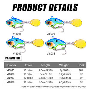 Kingdom — leurre métallique universel pour la pêche en eau douce, appât artificiel avec paillettes rotatives, vente en gros, 9/13/16/22G - Product Image 2