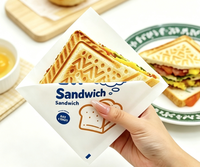 Sac en papier triangulaire personnalisé avec logo imprimé, enduit de PE, résistant à la graisse, pour pain, gaufres, hamburgers, sandwichs, beignets