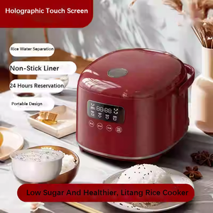Đa chức năng xách tay thấp-đường Nồi cơm điện với gốm không dính nồi và màn hình cảm ứng hiển thị cho nấu ăn cơm và cháo - Product Image 5