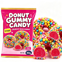 BESTAR Bonbons Gommeux Halal en Forme de Donut, Croquants, Vente en Gros, Marque Privée Personnalisée, OEM, Saveur Fruitée, Confiserie Gommeuse Moelleuse Enrobée Croustillante