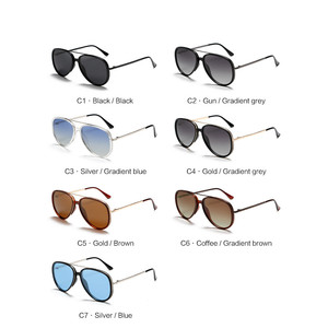 Lunettes de soleil polarisées de pilote rétro à grande monture en métal UV400 pour hommes et femmes, personnalisables avec logo - Product Image 4