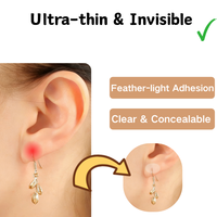 Parches invisibles de material PE impermeable de 70x40mm para soporte de pendientes, para lóbulos de oreja caídos, rotos o estirados, soportes de pendientes pesados, cuidado de las orejas