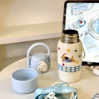 Schattig design 316 roestvrijstalen dubbelwandige geïsoleerde beker met lekvrij deksel, milieuvriendelijk, draagbaar, 6-12 uur thermische isolatie