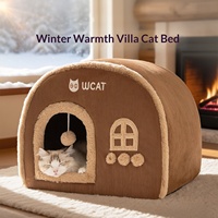 Nouveau Nid pour Animaux de Compagnie Transfrontalier : Villa pour Chat Chaleureuse et Sûre – Espace de Sommeil Automne/Hiver pour Chats Adultes, Utilisation Intérieure