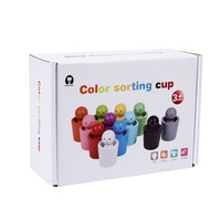 Juego de Copas de Madera para Clasificar Colores y Formas, Juguete Educativo Montessori para Niños Pequeños, Gran Venta
