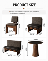 Restaurant-Renovierungsunternehmer Modernes Massivholz-Panel Quadratisches 6-Sitzer Esszimmer-Set Tisch Stühle Bistro Gewerbliche Qualität