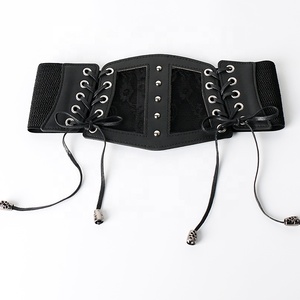 Nouvelle mode ceinture large en cuir PU pour femmes Style décontracté noir avec dentelle Sexy et décoration de <span class=keywords><strong>corset</strong></span> boucle en alliage élastique en vrac - Product Image 3