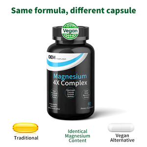 Cápsulas Veganas de Magnesio 4X Complex OEM, 100% a Base de Plantas, Cumplen con las Normas de la UE, Etiquetado y Empaquetado Personalizados, Suplemento Apto para Veganos - Product Image 2