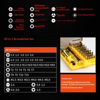Kit d'outils magnétique isolé 45-en-1 pour réparation de téléphones portables et d'ordinateurs, télécommunications et montres, jeu de tournevis multi-usages