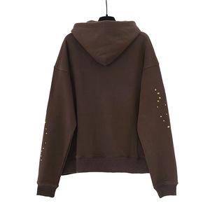 1:1 Yüksek Kaliteli 420 gram Geometrik Örümcek Ağı Desenli Gotik Sokak Giyim Tarzı Ağır Kalın Kapüşonlu Sweatshirt Erkekler İçin - Product Image 3