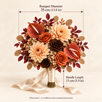 Bouquet de mariée artificiel en terre cuite, fleurs de mariage en plastique, boule de fleurs moderne faite à la main, centres de table pour la mariée, automne