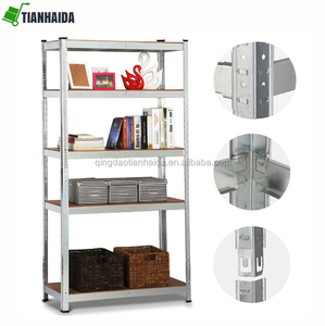 מדף אחסון ספרים ממתכת לשימוש ביתי, 170x75x30 ס\\\"מ, מקסימום 350 ק\\\"ג, מדפי אחסון מתכת, מדפי מחסן, מתלה מתכת. - Product Image 5