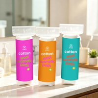 Démaquillant Premium, 80 pièces, 5,8 cm, rond, 1 couche, emballage personnalisé, coton démaquillant pour le visage et les ongles