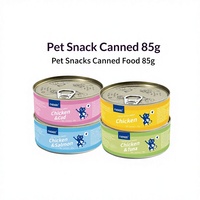 FAENBEI Aliments humides pour chatons, en conserve, hydratants et nutritifs, saveurs Thon, Poulet, Saumon, Morue, 100 boîtes par carton