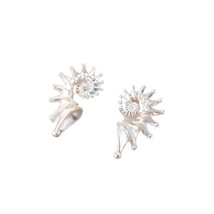 Boucles d'oreilles à clip en forme de couronne, or et argent, géométriques, double anneau, pour femmes, à porter au quotidien - Product Image 5