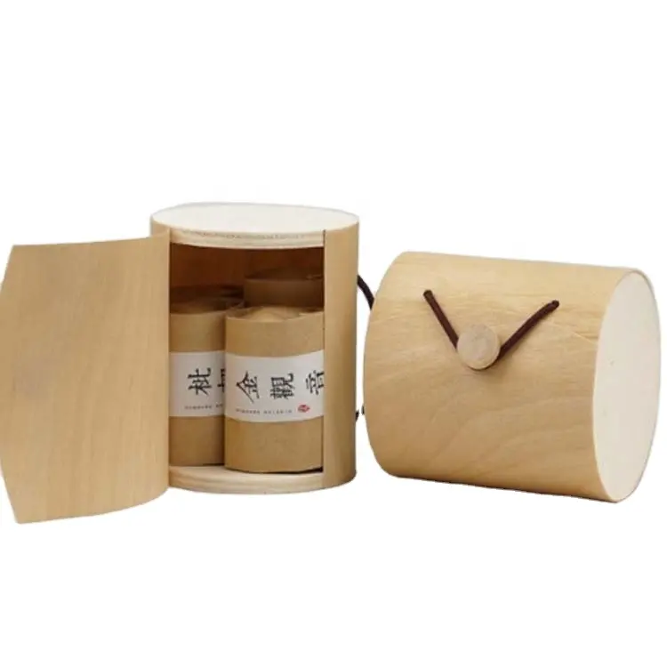 Embalagem de queijo caixa de madeira redonda com design mais recente