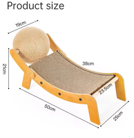 Canapé à gratter robuste pour chat Sisal surélevé Kitten Scratching Board Bed avec tapis