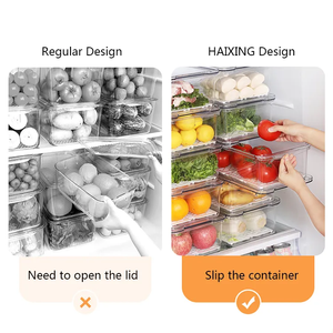Organizador de Armazenamento de Alimentos de Plástico com Design Moderno e Fresco, Caixas Organizadoras <span class=keywords><strong>PET</strong></span> para Refrigerador - Product Image 3