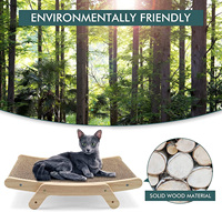 Meubles durables en bois massif 5 en 1 pour animaux de compagnie Lit en carton pour chat Planche à gratter ondulée pour chat Petit Moyen Intérieur
