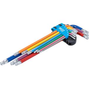 Juego de llaves tipo L BGS, T-Star extralargo multicolor (para Torx) con cabeza esférica T10-T50, 9 Uds. - Product Image 1