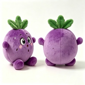 Customized Cute Purple Radish Plush Toy, Soft Round Beetroot Stuffed Animal, Adorable Fluffy Vegetable Plushie Pillow - Product Image 4