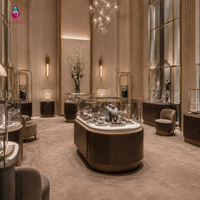 Vitrine de présentation de bijoux et montres de luxe personnalisée Sundo, étanche, avec éclairage LED, en verre, pour l'intérieur des bijouteries - Fabrication en usine