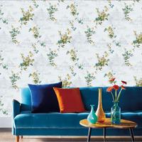 Wallpaper Bunga Biru Segar Romantis, Salon Kecantikan, Toko Pakaian, Latar Belakang Kamar Tidur, Wallpaper Bunga Rustic, Dekorasi Ruangan