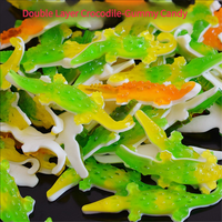 Vente en gros usine : Sacs de 2,5 kg de crocodiles gélifiés double couche, bonbons fruités préférés des enfants