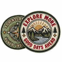 Écusson brodé personnalisé Boussole d'aventure et badge Montagne Rivière pour vestes, sacs à dos, casquettes et équipement de voyage AWELLS
