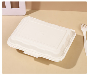 Scatola per Alimenti Usa e Getta Biodegradabile 9x9 Pollici, Contenitore per Pranzo Bento in Amido di Mais - Product Image 5
