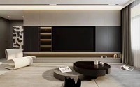 Meuble TV mural de luxe blanc, support TV LED, unité de rangement en bois, nouveau design, console TV flottante murale