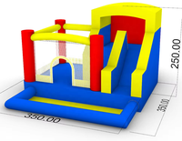 Château gonflable classique 3,5x3,5m avec toboggan et trampoline intégrés