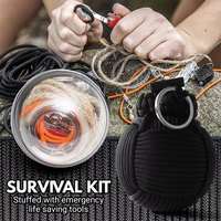 Nouveau mini kit de survie multifonctionnel en parachute, équipement de survie en plein air, sac à poisson léger noir 240g Eastvigor