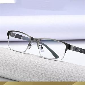2023 Custom Flexible Glasses Unisex Cheap Semi <strong>Frame</strong> Blue Light Blocking Plain Spectacles Men Rectangle Reading Eyeglasses <strong>Frame</strong> - Product Image 2