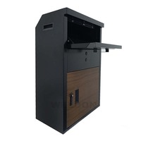 Boîte aux lettres murale extérieure intelligente antivol WELDON PB-50 en acier galvanisé thermolaqué blanc/noir, verrouillable, robuste