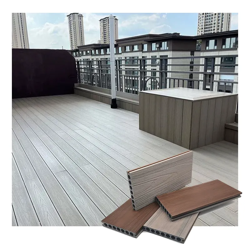 WPC sàn/Gỗ nhựa composite sàn Thương hiệu Mới 3D sâu dập nổi hạt gỗ WPC decking Board