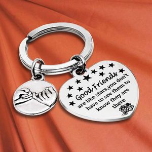 Porte-clés personnalisé avec inscription, porte-clés pour bon ami, porte-clés en acier inoxydable avec inscription 'Main dans la main', cœur - Product Image 4