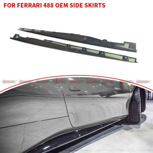 สเกิร์ตข้างคาร์บอนไฟเบอร์แบบแห้ง สไตล์ OEM สำหรับ Ferrari 488 ชิ้นส่วนต่อขยายข้าง  ความพอดีที่สมบูรณ์แบบ อะไหล่ตัวถังรถยนต์ - Product Image 4