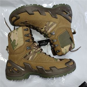 Botas de Media Caña TSB07 Color Café Oscuro con Mangas de Camuflaje CP y Gamuza Personalizadas - Product Image 1