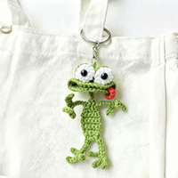 Porte-clés en crochet mignon en forme de bouche de saucisse, grenouille tricotée, canard amusant pour sac à main - Vente en gros