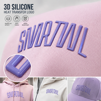 Étiquettes en silicone personnalisables en gros, lavables, colorées, à thermocoller pour vêtements
