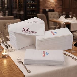 Serviettes en papier blanches douces imprimées 2 plis, personnalisables avec logo, style sac, jetables, 4 plis, pour la restauration - Product Image 5