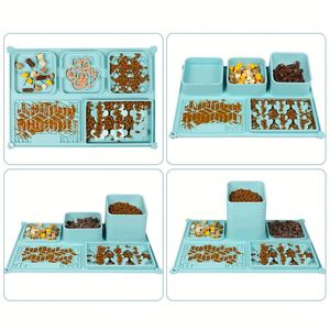 Juego de alimentación de silicona 4 en 1 prémium al por mayor para perros y gatos, comedero lento, tapete para lamer y tapete de rompecabezas, apto para lavavajillas, personalizado - Product Image 1