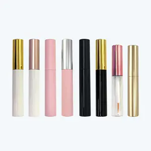 10ml Empty Mascara Wand Tubes with Brush Pink White Gold Silver Top Cap Clear Mascara Eyelash Cream Vial Case Serum Container