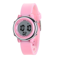 JNEW Kinder Digital LCD Edelstahl-Uhr im Cartoon-Stil mit Alarm, 3ATM Wasserdicht, Kunststoffgehäuse, 3 Jahre Batterielaufzeit