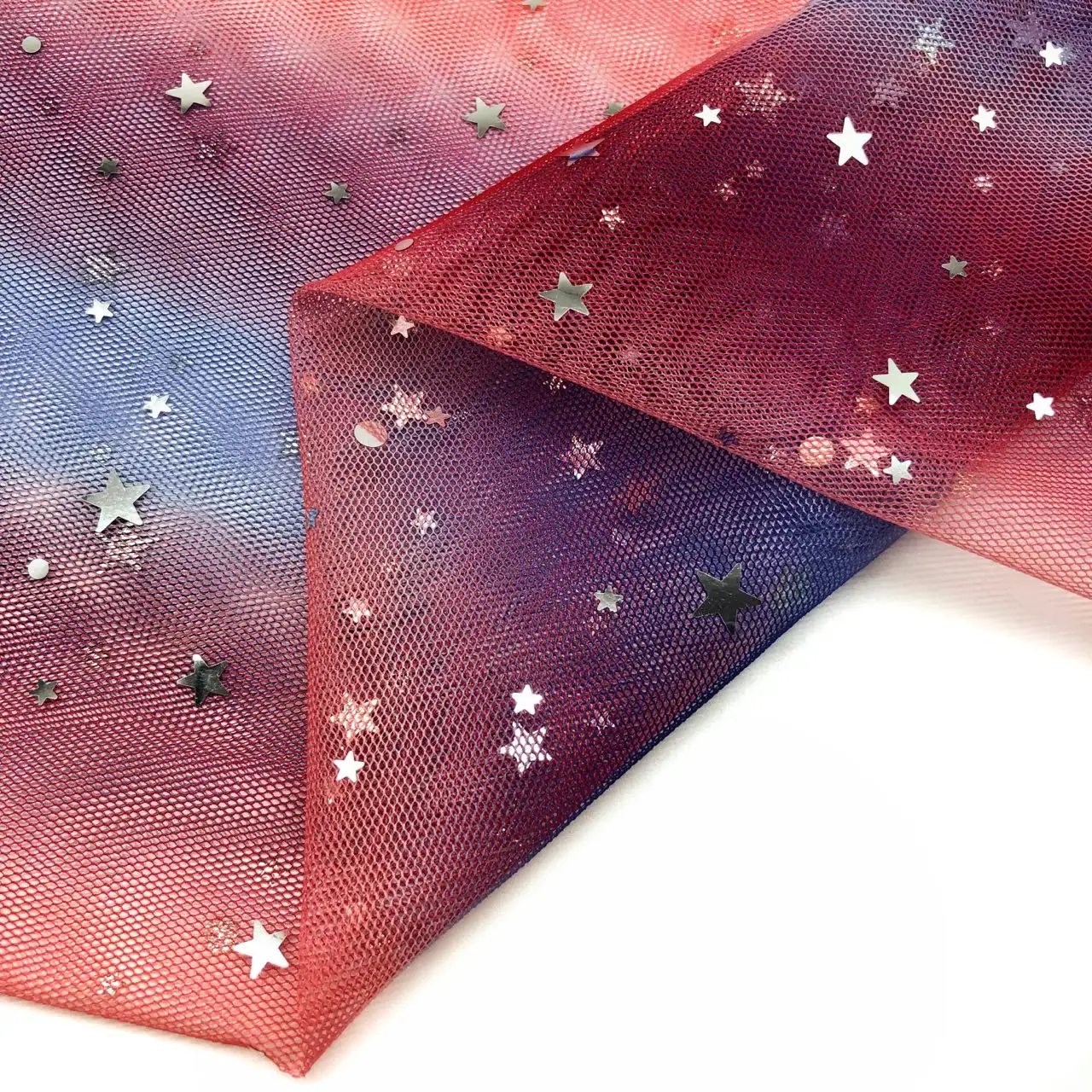 Nouveau design meilleure qualité 100% polyester maille de mariée tulle tissu en paillettes métalliques brillant étoile et lune sequin tissu pour robe